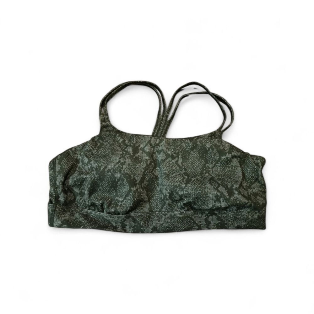 All in Motion black snakeskin print light support Strappy bra size Medium